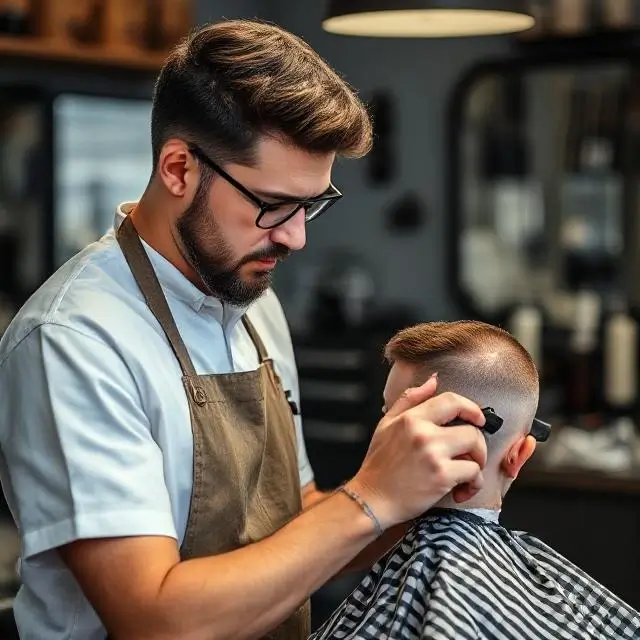 An apprentice focused on their work