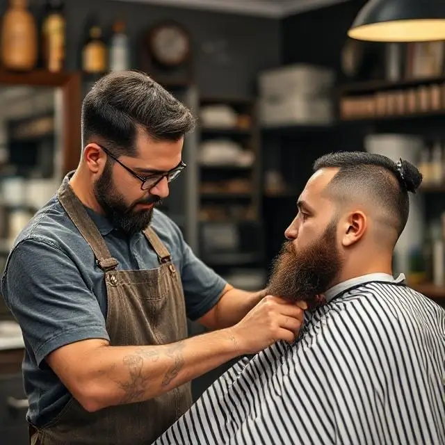 A senior barber mentoring an apprentice