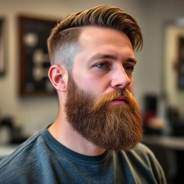 Client before beard trim