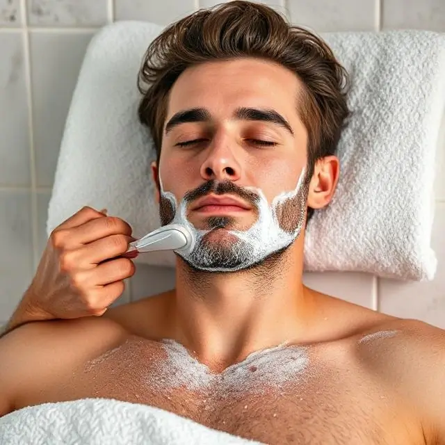 A relaxing hot towel shave