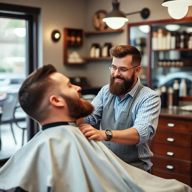 Client enjoying the barbershop atmosphere