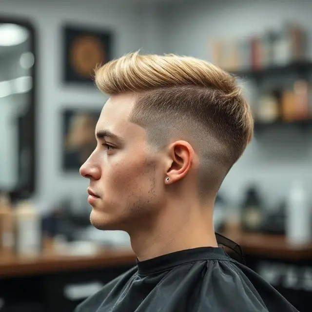 A stylish modern haircut performed at the barbershop