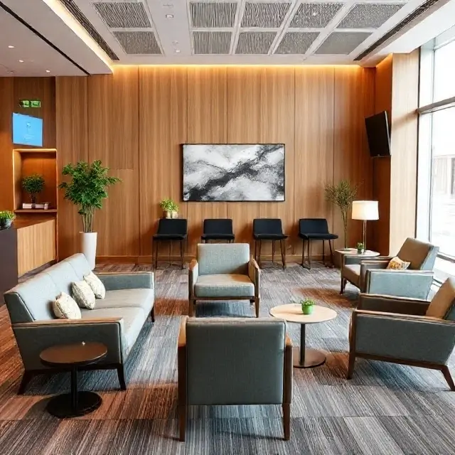 The comfortable and stylish waiting lounge area