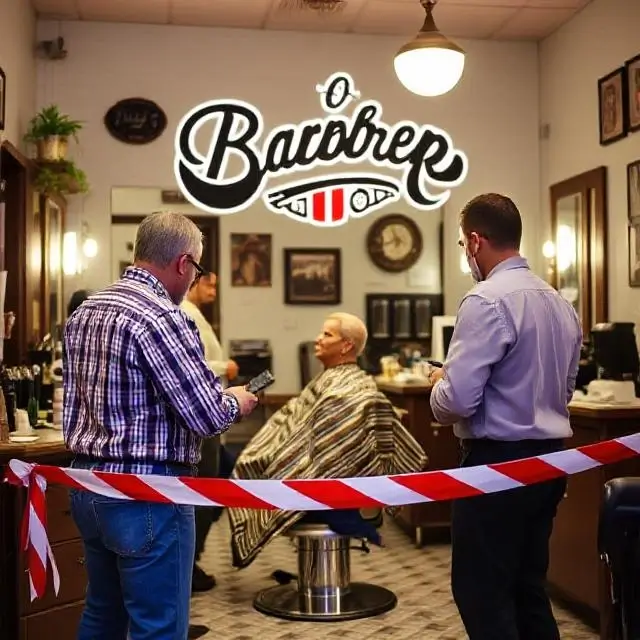 Grand opening day of the barbershop